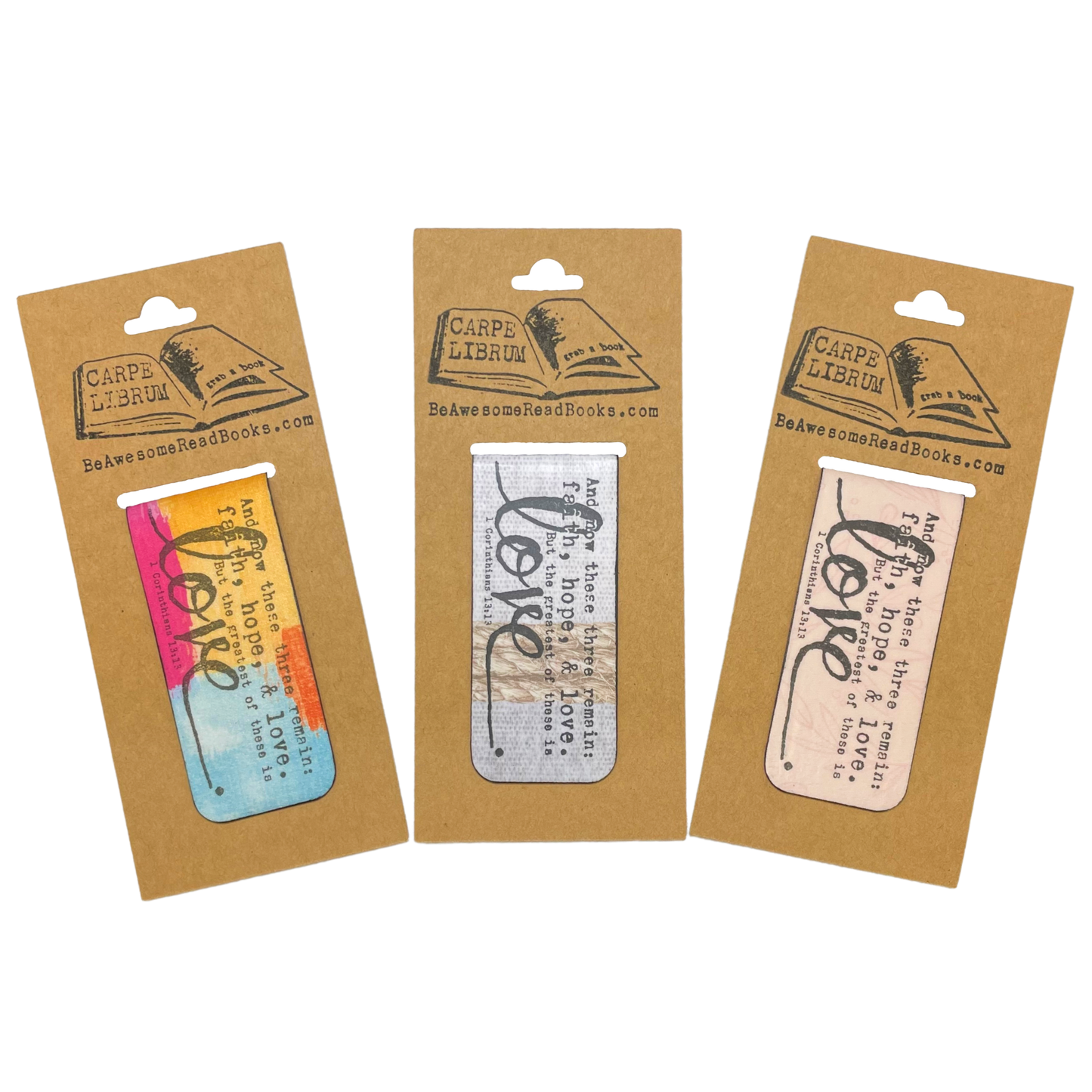 Faith Hope and Love (1 Corinthians 13:13) Single Magnetic Bookmark