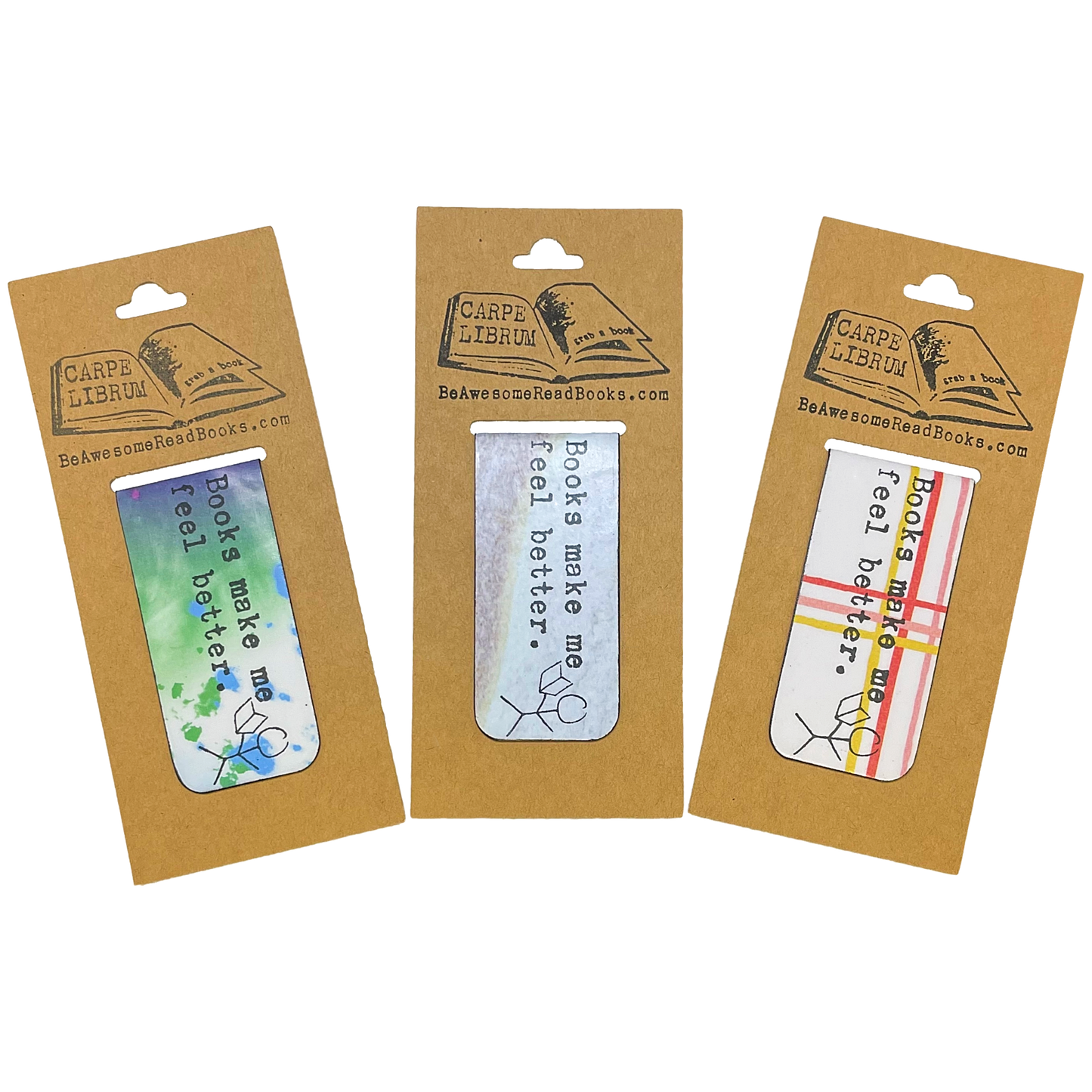 Books Make Me Feel Better Single Magnetic Bookmark