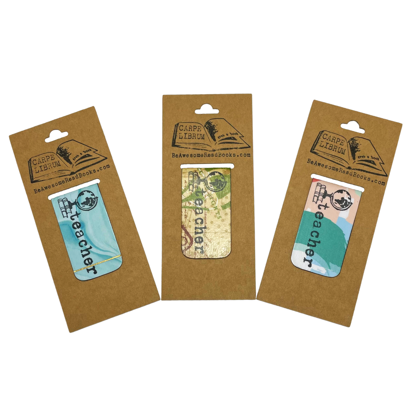 Teacher (Books and Globe) Single Magnetic Bookmark