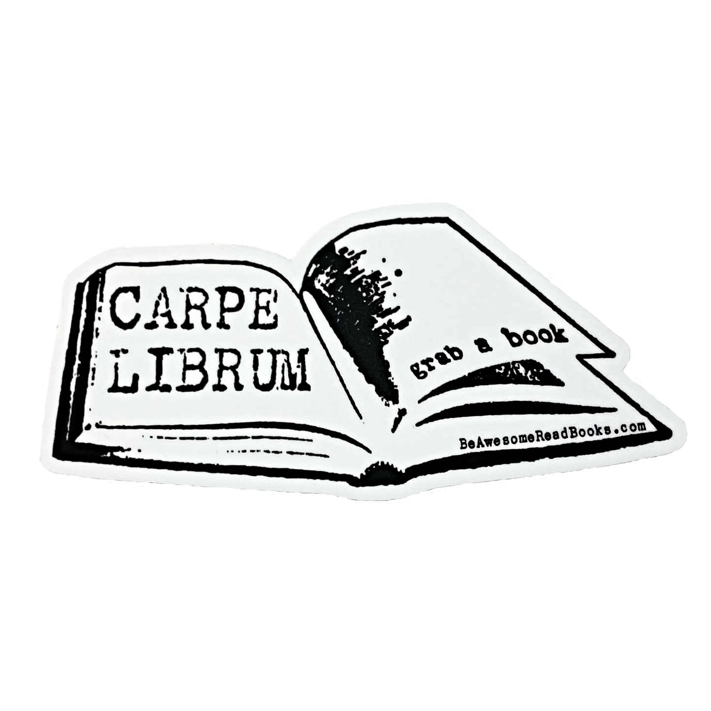 Carpe Librum Die Cut Book Logo Sticker