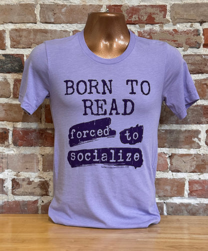Born To Read Forced To Socialize Crewneck T-Shirt