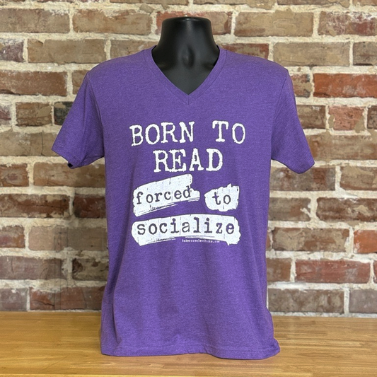 Born To Read Forced To Socialize V-neck T-Shirt