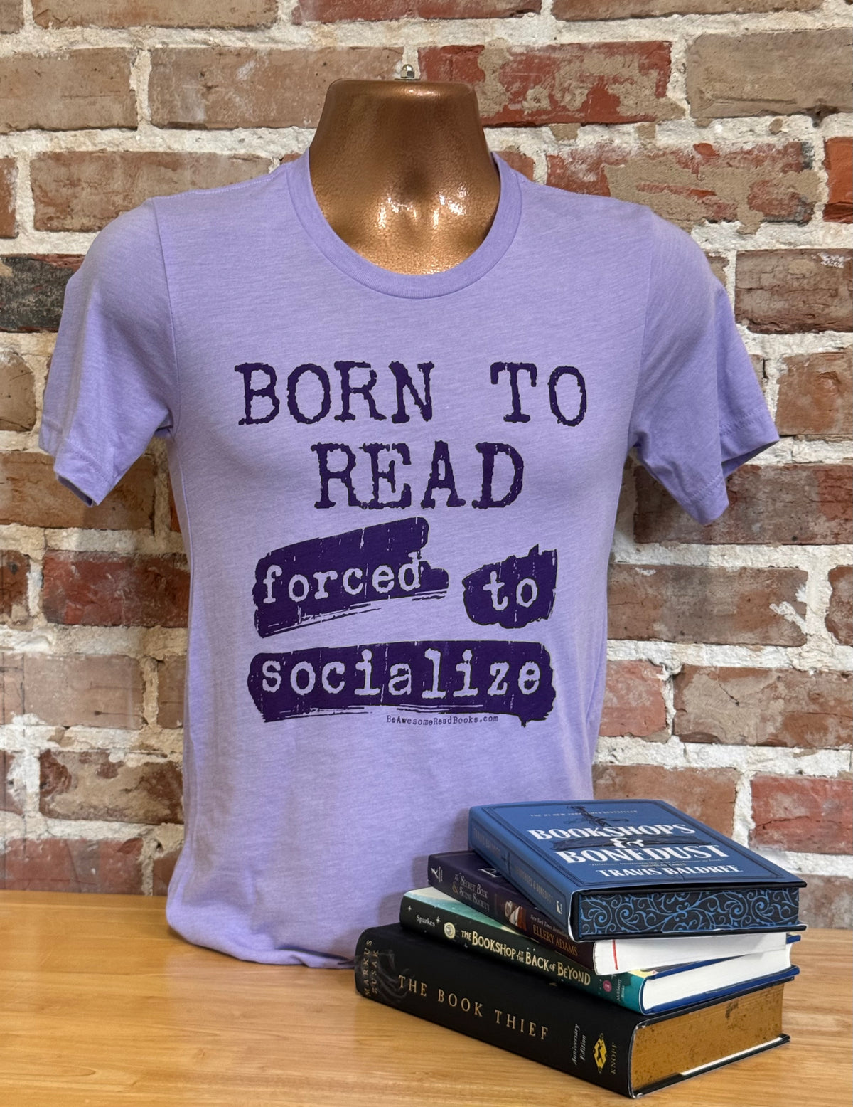 Born To Read Forced To Socialize Crewneck T-Shirt