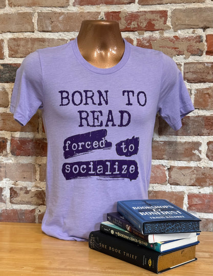Born To Read Forced To Socialize Crewneck T-Shirt