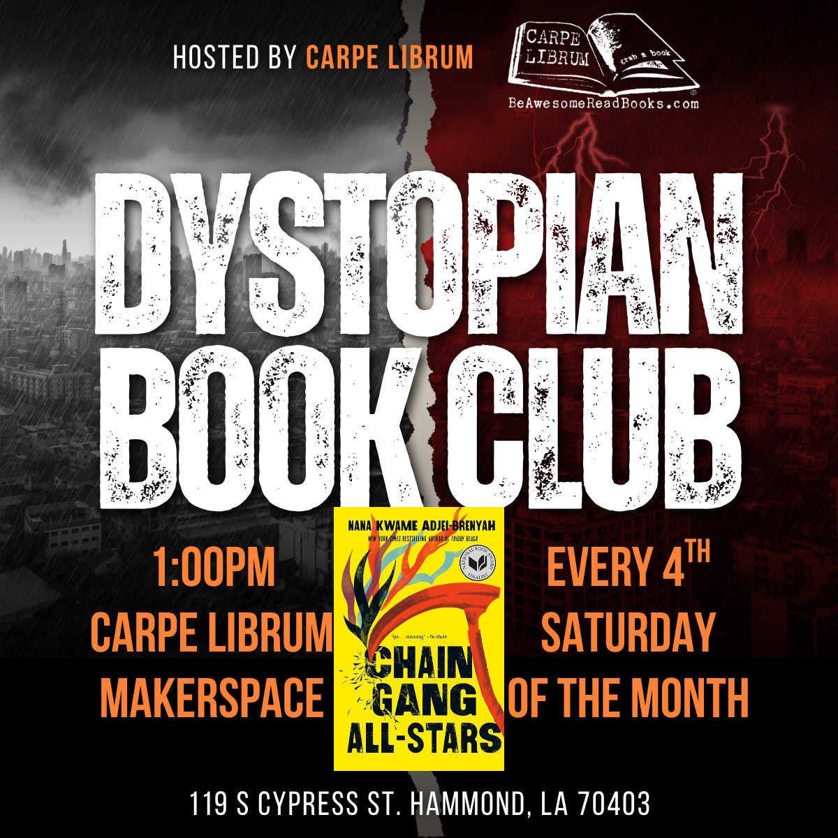 Dystopian Book Club -  (Oct 31st- 1:00pm)