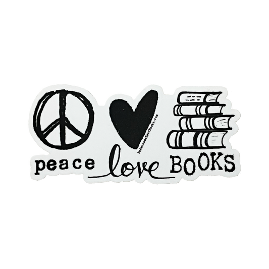 Peace Love Books Die Cut Sticker