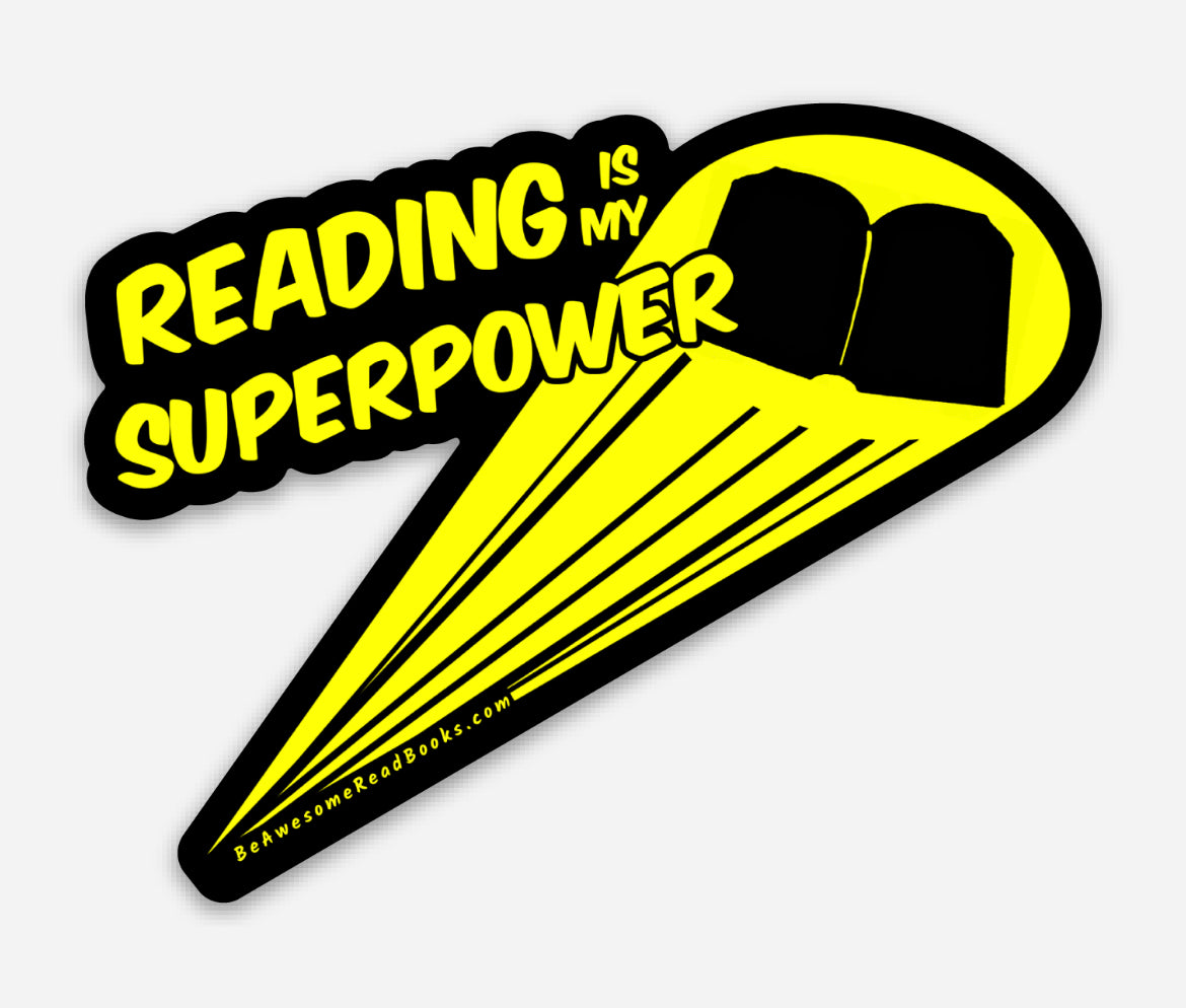 Reading Is My Superpower Die Cut Sticker